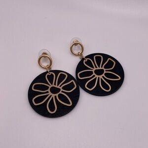 Black Flower Earrings